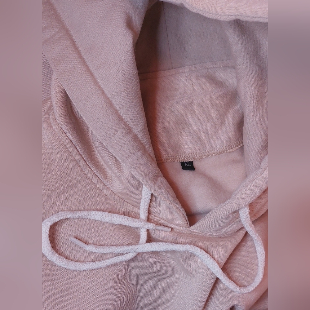Tan Brown Graphic Dog Printed Pullover Hoodie Size XL Stressed But Blessed Comfy - Picture 8 of 12
